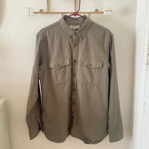 Brand New | Mens Everlane Brushed Flannel Shirt | Olive Green